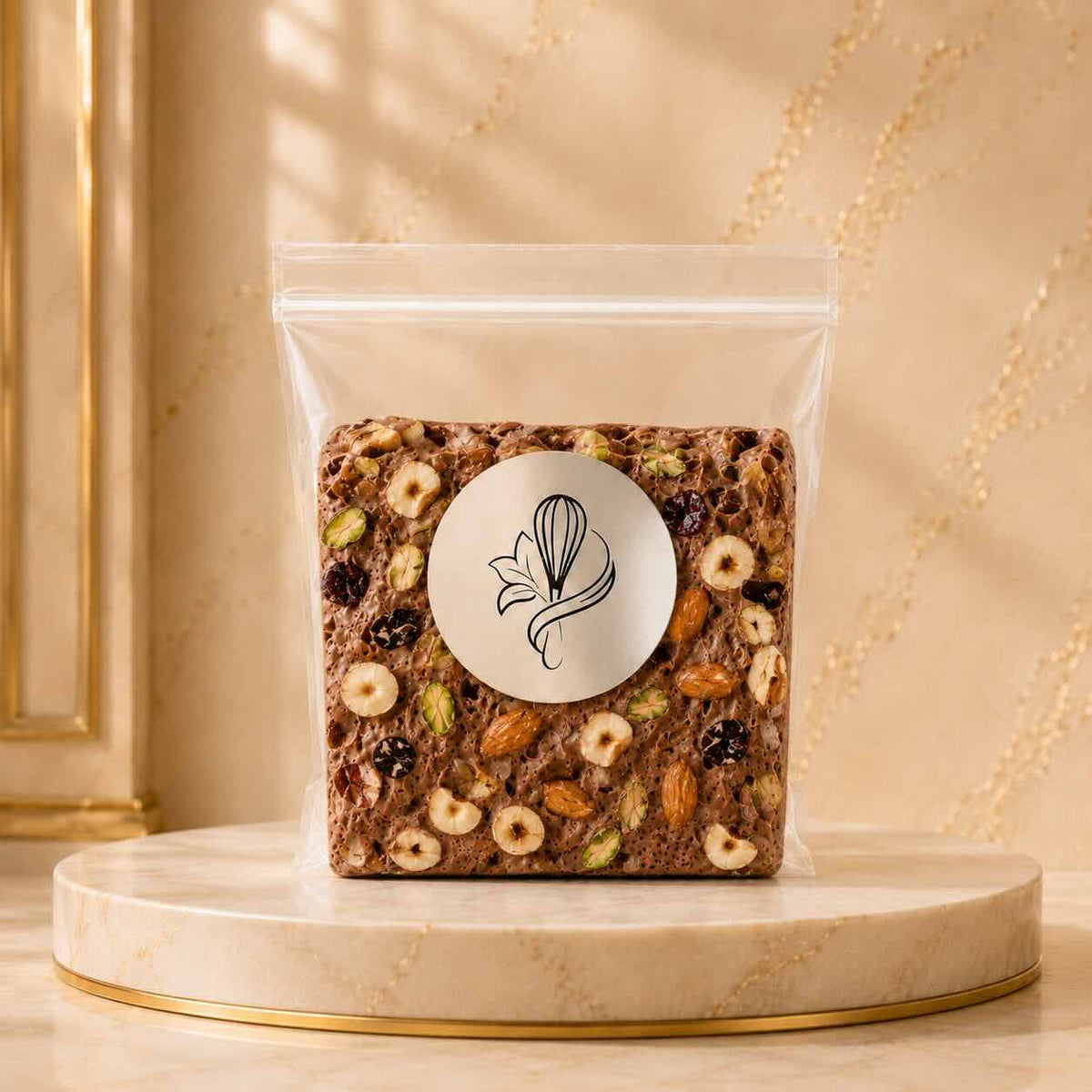 Soft Brunette zachte chocoladenougat met noten en cranberry